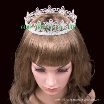 2016 Nueva corona cristalina del Rhinestone de la tiara del diseño de la flor